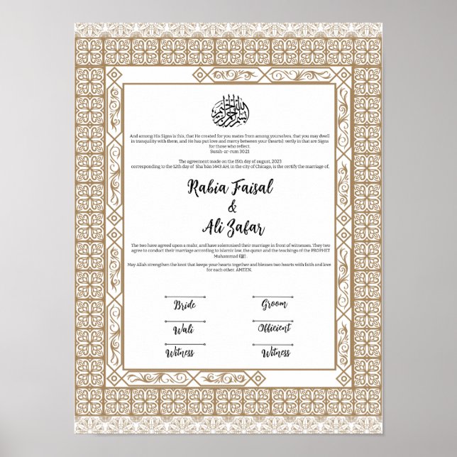 NIKKAH CONTRACT POSTER (Front)