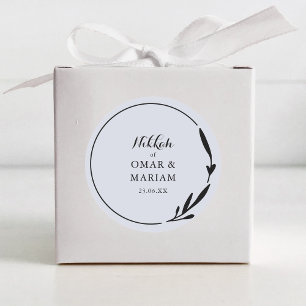 Nikkah Elegant Cloud Botanical Wedding Favour Classic Round Sticker