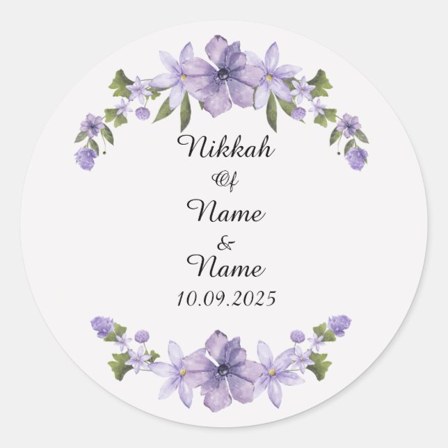 Nikkah favor stickers  (Front)
