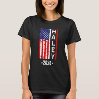 Nikki Haley 2024 Retro Vintage American USA Flag T-Shirt