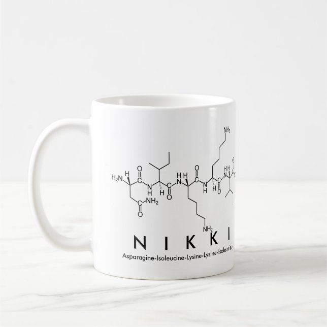 Nikki peptide name mug (Left)
