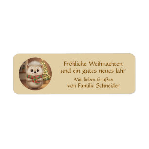 Niko flauschiger Weihnachtsgruß Aufkleber Return Address Label