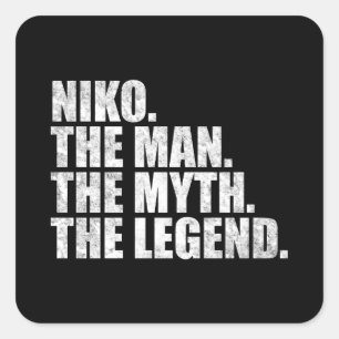 Niko name, Niko The Man The Myth The Legend Square Sticker