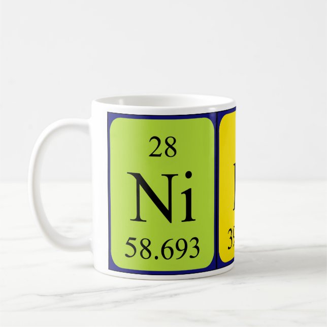 Niko periodic table name mug (Left)