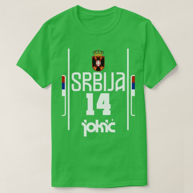 Nikola Jokic Retro Serbia Jersey Fan Art T-Shirt (Design Front)
