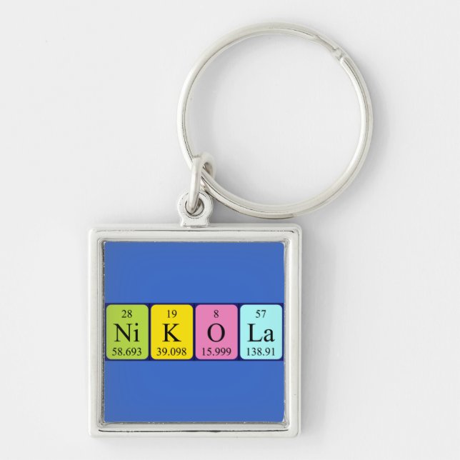 Nikola periodic table name keyring (Front)
