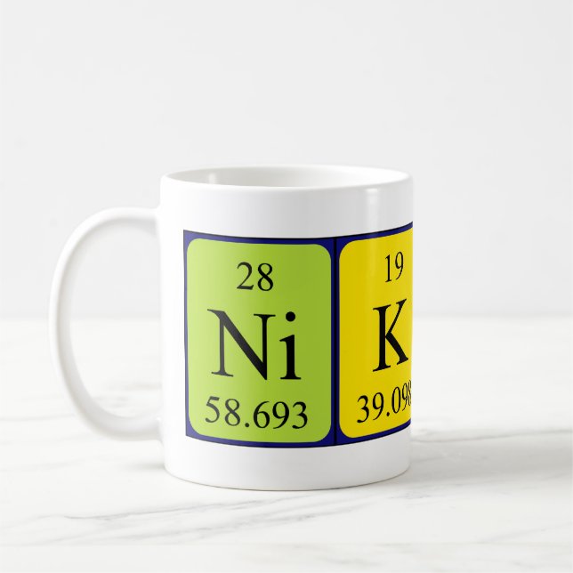 Nikola periodic table name mug (Left)