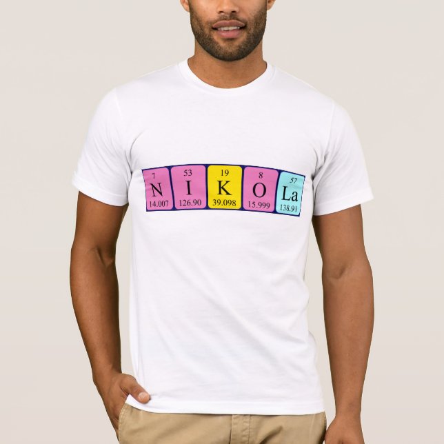 Nikola periodic table name shirt (Front)