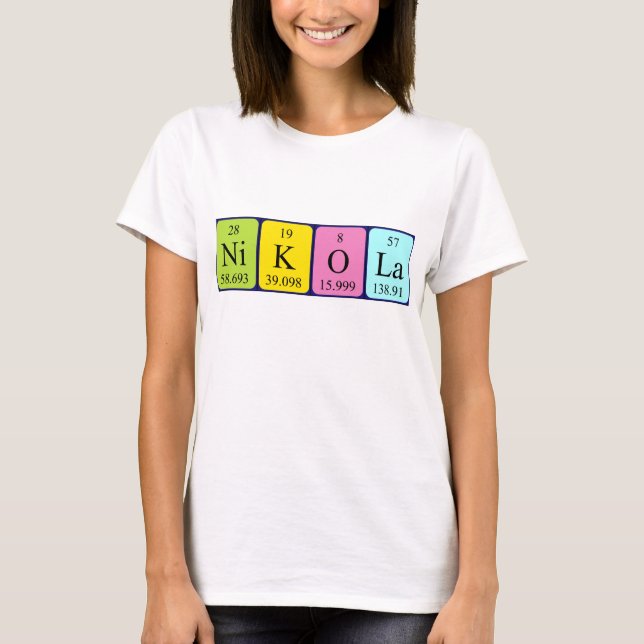 Nikola periodic table name shirt (Front)
