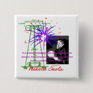 Nikola Tesla 15 Cm Square Badge
