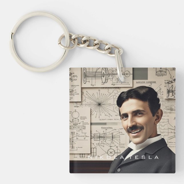 Nikola Tesla - 369 Key for the Universe Key Ring (Front)