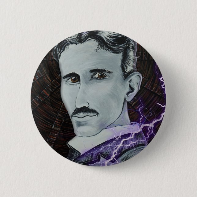 Nikola Tesla 6 Cm Round Badge (Front)
