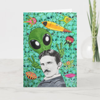 Nikola Tesla and the Aliens  Card