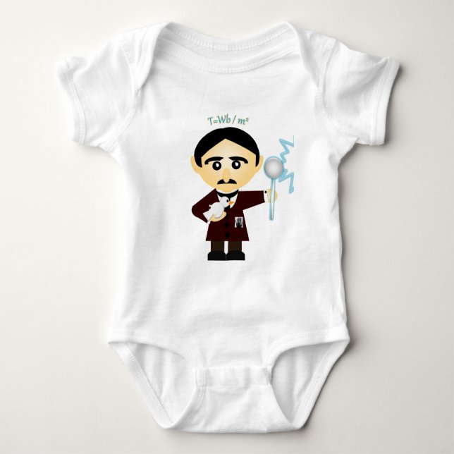 Nikola Tesla Baby Bodysuit (Front)