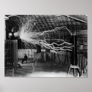 Nikola Tesla - Bolts Of Electricity Poster