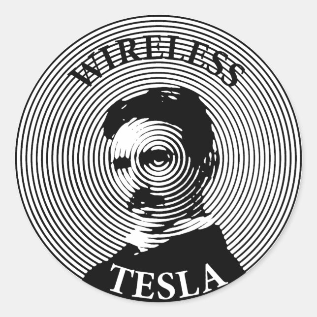 Nikola Tesla Classic Round Sticker (Front)