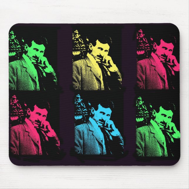 Nikola Tesla Collage Mouse Pad (Front)