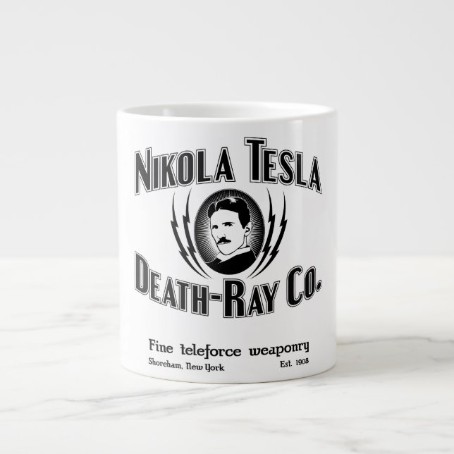Nikola Tesla Death-Ray Co. Large Coffee Mug (Front)