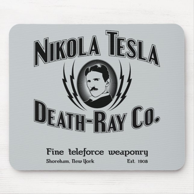 Nikola Tesla Death-Ray Co. Mouse Pad (Front)