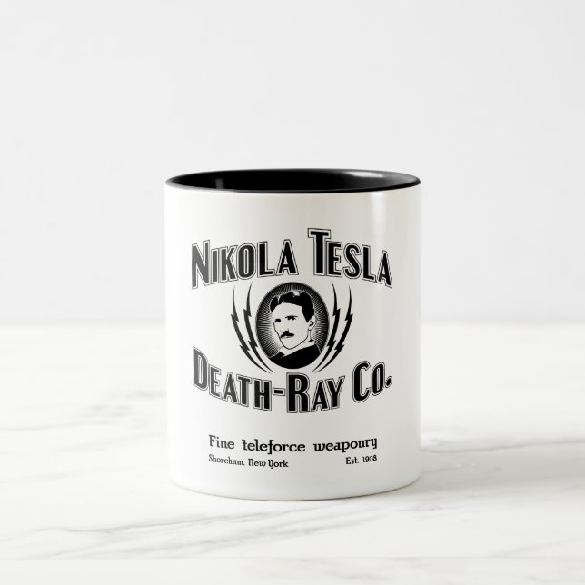 Nikola Tesla Death-Ray Co. Two-Tone Coffee Mug (Center)