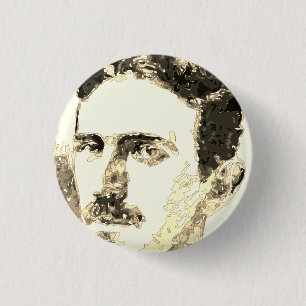 Nikola Tesla Drawing In Sepia 3 Cm Round Badge