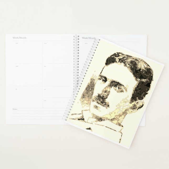 Nikola Tesla Drawing In Sepia Planner (Display)