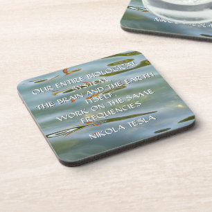 Nikola Tesla Frequency Quote – Water Ripple Coaster