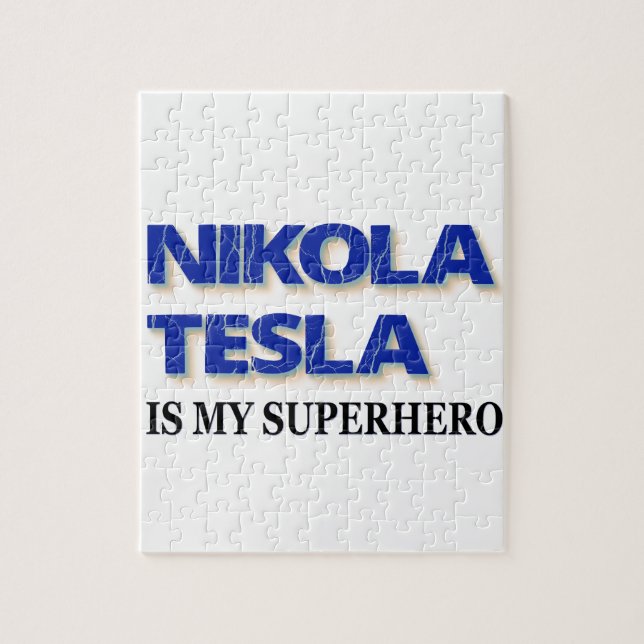 Nikola Tesla Is My Superhero Jigsaw Puzzle (Vertical)