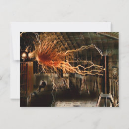 Nikola Tesla Man of Mystery Colour Redux Postcard