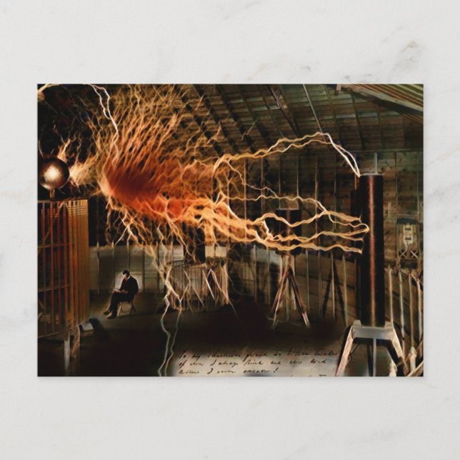 Nikola Tesla Man of Mystery Colour Redux Postcard (Front)