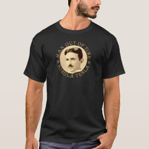 Nikola Tesla - Man Out Of Time - Old Gold - ZZ T-Shirt