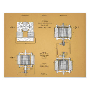 Nikola Tesla Patent Print
