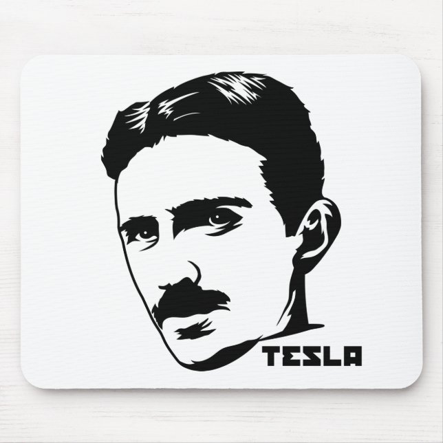 Nikola Tesla Portrait Mousepad (Front)