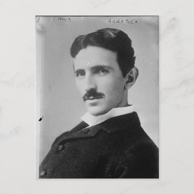 Nikola Tesla Portrait Postcard (Front)
