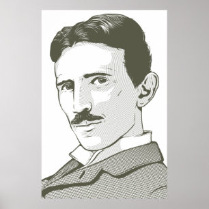 Nikola Tesla Portrait Poster