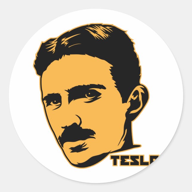 Nikola Tesla Portrait Sticker (Front)