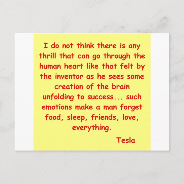 nikola tesla quote postcard (Front)