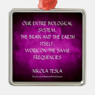 Nikola Tesla Quote - Same Frequencies Metal Ornament