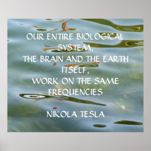 NIKOLA TESLA QUOTE - SAME FREQUENCIES - POSTER
