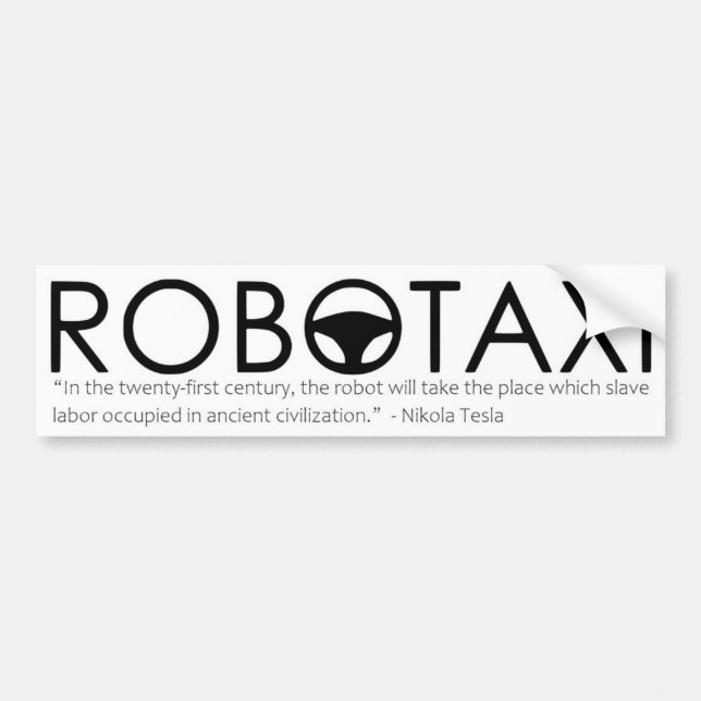 Nikola Tesla Robotaxi Bumper Sticker (Front)