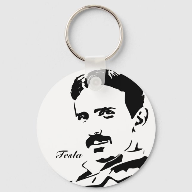 Nikola Tesla Rules! Key Ring (Front)