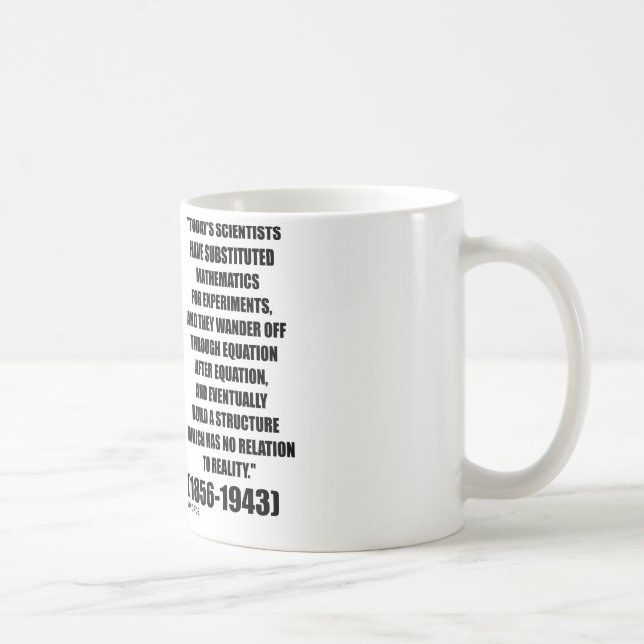 Nikola Tesla Scientists Equation No Relation Quote Coffee Mug (Right)