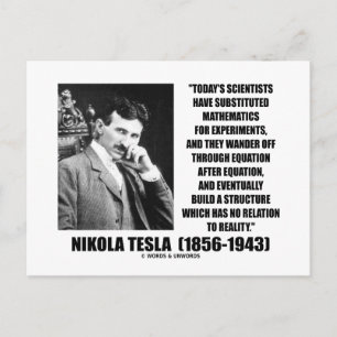 Nikola Tesla Scientists Equation No Relation Quote Postcard