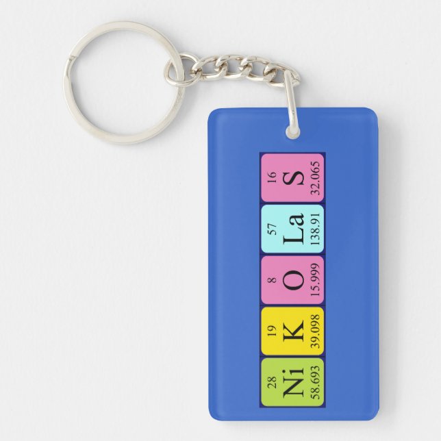 Nikolas periodic table name keyring (Front)