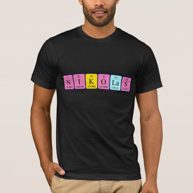 Nikolas periodic table name shirt (Front)