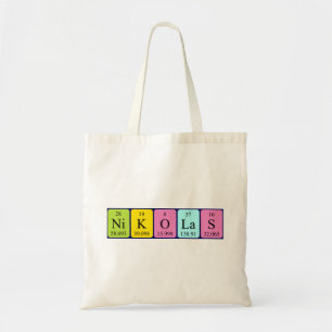 Nikolas periodic table name tote bag
