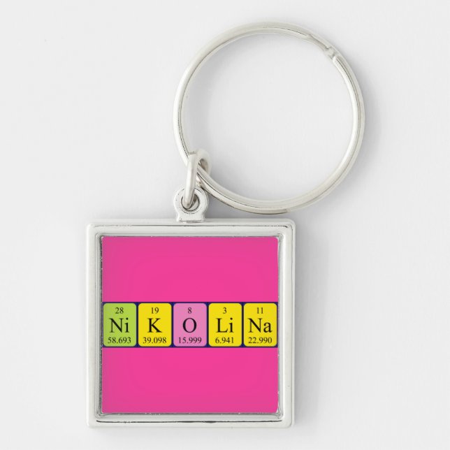 Nikolina periodic table name keyring (Front)