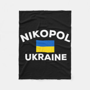 Nikopol Ukraine Ukrainian Flag Country City Touris Fleece Blanket