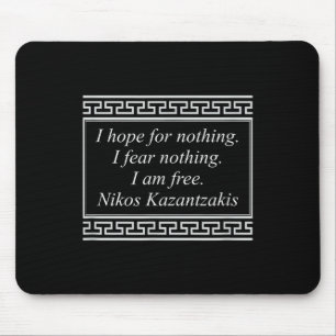 Nikos Kazantzakis Greek Writer Tombstone Quote Phi Mouse Pad
