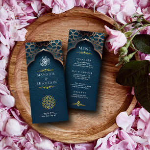 Nile Blue Islamic 3D Arch Elegant Muslim Wedding Menu